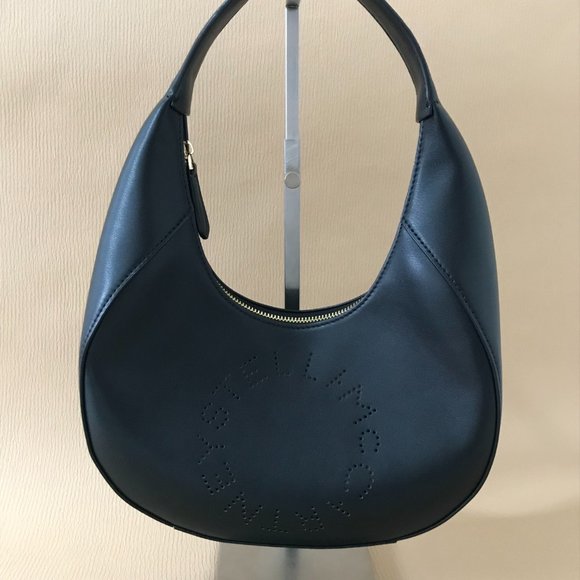 NWT: STELLA MCCARTNEY | Small Logo Hobo Shoulder Bag Color:  BLACK - Picture 6 of 13